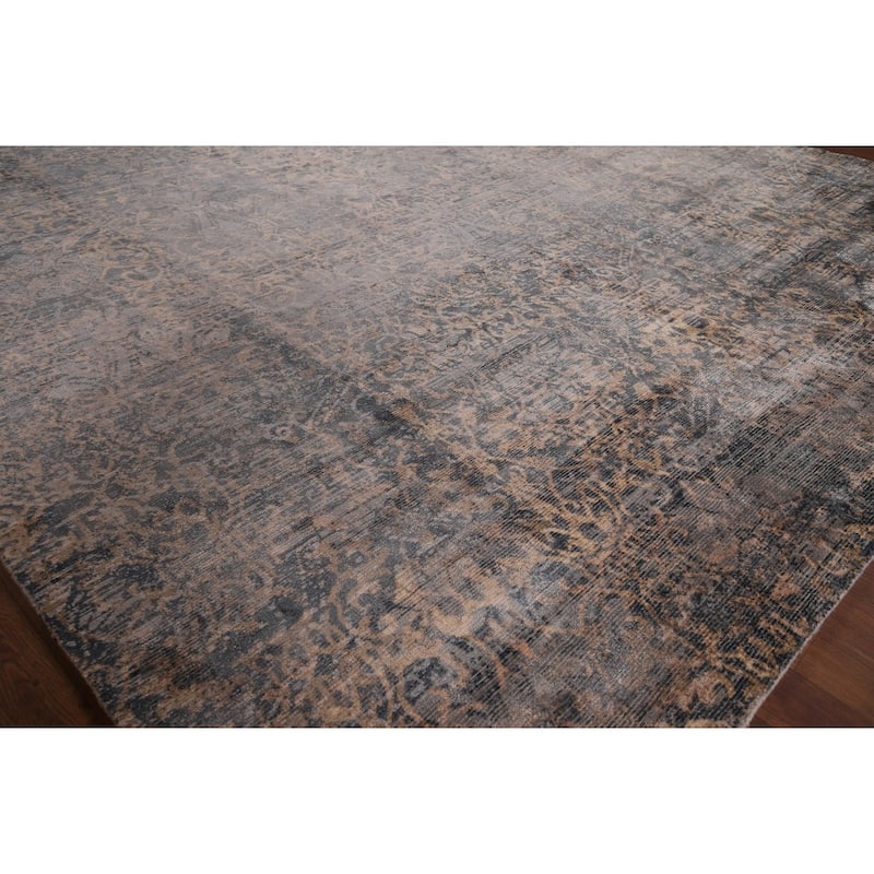 Multi-Color Abstract Indian Area Rug Handmade Wool Carpet - 7'11"x 10'1"