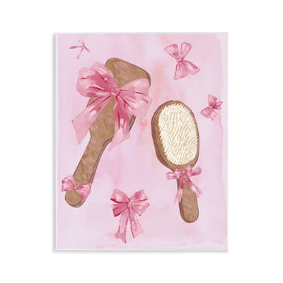 Stupell Lovely Pink Hairbrushes Wall Plaque Art Design By Ziwei Li