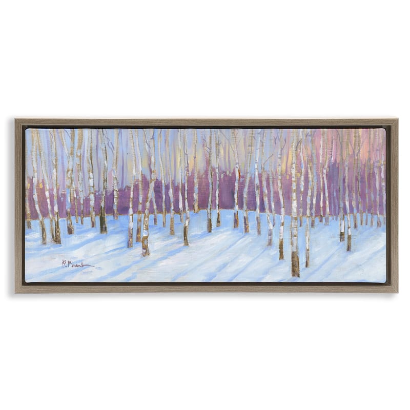Stupell Niveous Birch Tree Grove Framed Floater Canvas Wall Art Design By Paul Brent - 25 x 11 - Brown