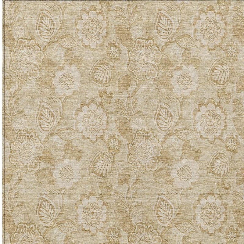 HomeRoots Floral Transitional Rectangle Outdoor Rug