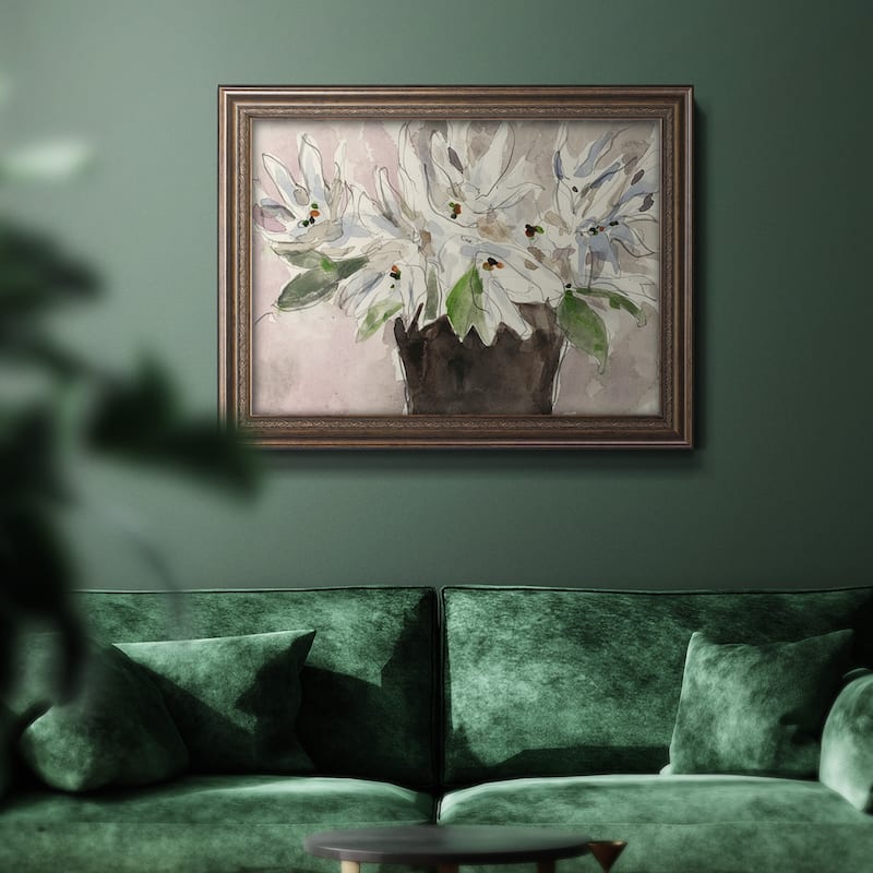 Magnolia Watercolor Study I Premium Framed Canvas- Ready to Hang