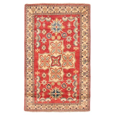 ECARPETGALLERY Hand-knotted Ghazni Red Wool Rug - 3'3 x 4'10