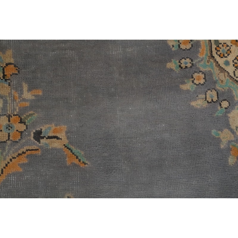 Hand Knotted Oriental 100% Wool Carpet Traditional Medallion Greys & Charcoal Tabriz Area Rug - 10' 6'' X 8' 0''