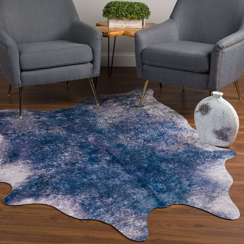Addison Rugs Cheyenne Colorful Cowhide Print Non-Skid Area Rug
