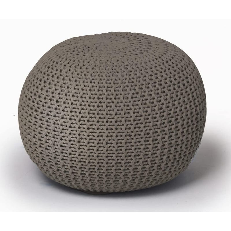 Urban Lifestyle Round Knit Pouf - Taupe