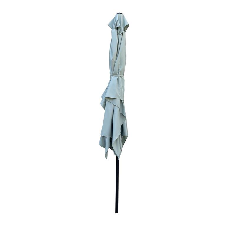 6 x 9ft Patio Umbrella with Crank and Push Button Tilt without Flap