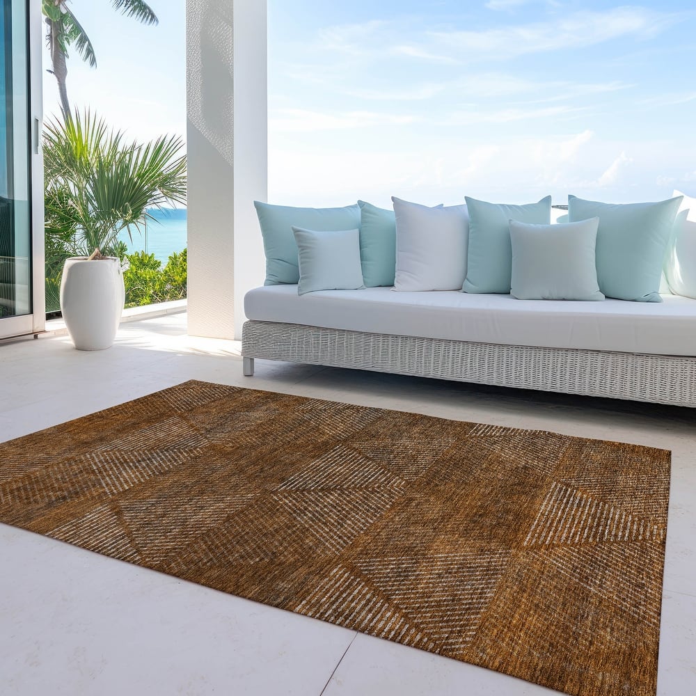 Machine Washable Indoor/ Outdoor Chantille Prism Contemporary Rug