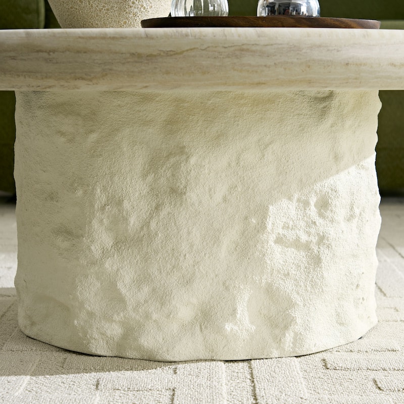 35.04'' Modern Fiberglass Round Coffee Table