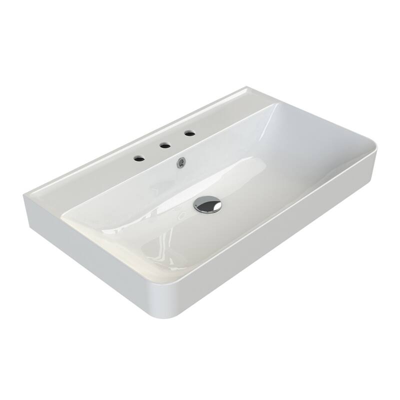 Nameeks CeraStyle 078800-U-Three Hole Hera 31-1/2" Rectangular Ceramic - White