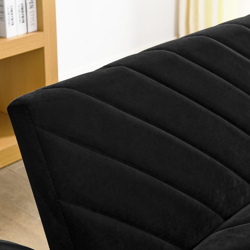 Folding Velvet Futon Sofa Bed with Adjustable Armrests for Apartments