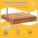preview thumbnail 22 of 30, Outsunny Kids Sandbox with Cover, Outdoor Wooden Sandbox with Canopy - 41.75" x 41.75" x 47.75"