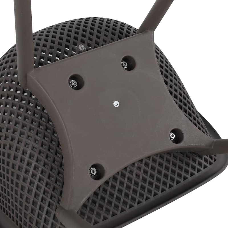 BNK Modern All-Weather PP Plastic Armchair With Mesh Hollow-Out, Indoor/Outdoor (Set of 2)