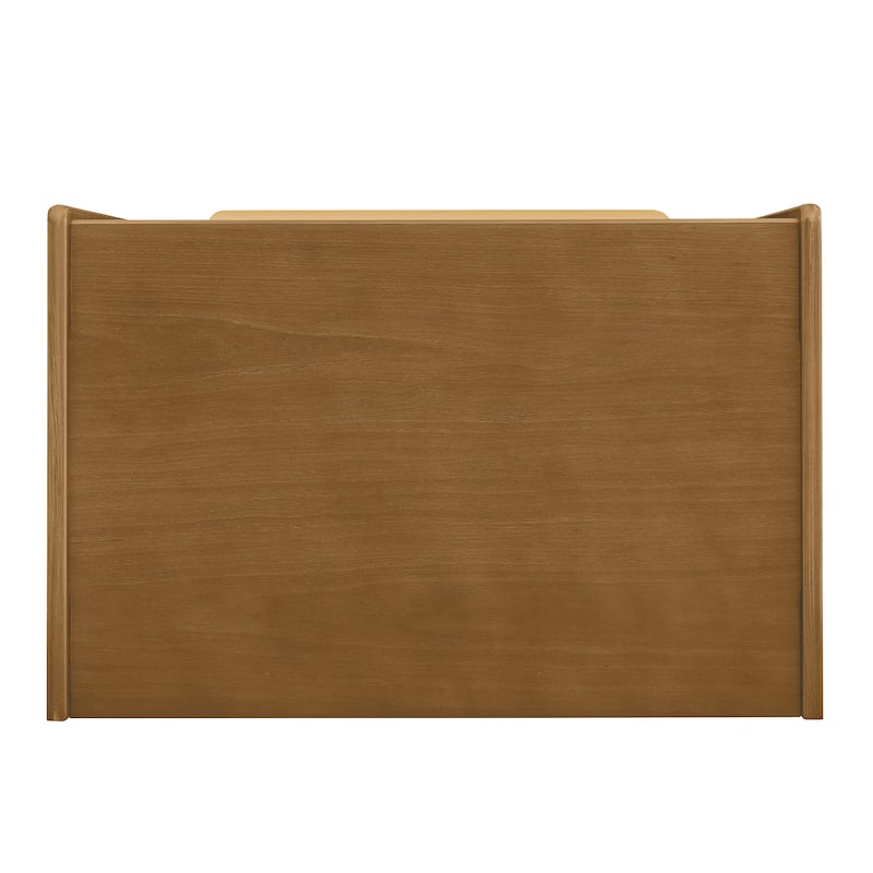 Roomfitters Mid Century Nightstand, Glass Drawer, Bedside Table with Charging Ports, Storage