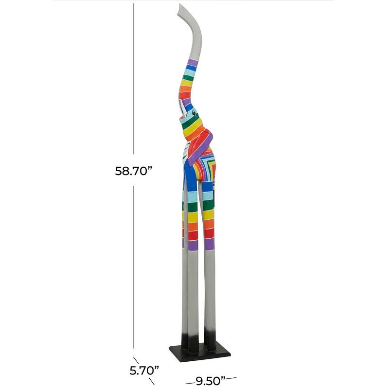 Vibrant Handmade Safari Animal Sculpture Collection - Wood or Metal Elephant & Giraffe for Indoor & Outdoor Decor