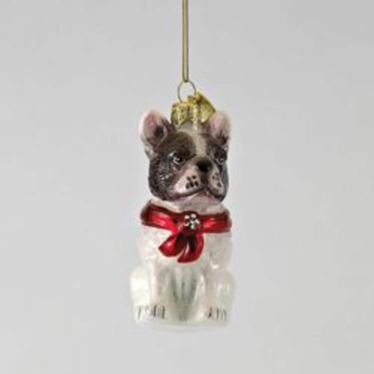 Shop Pack Of 6 Noble Gems Glass French Bulldog With Red Holiday