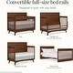 preview thumbnail 4 of 3, Evolur Convertible Crib Wooden Full Size Bed Rail in Walnut