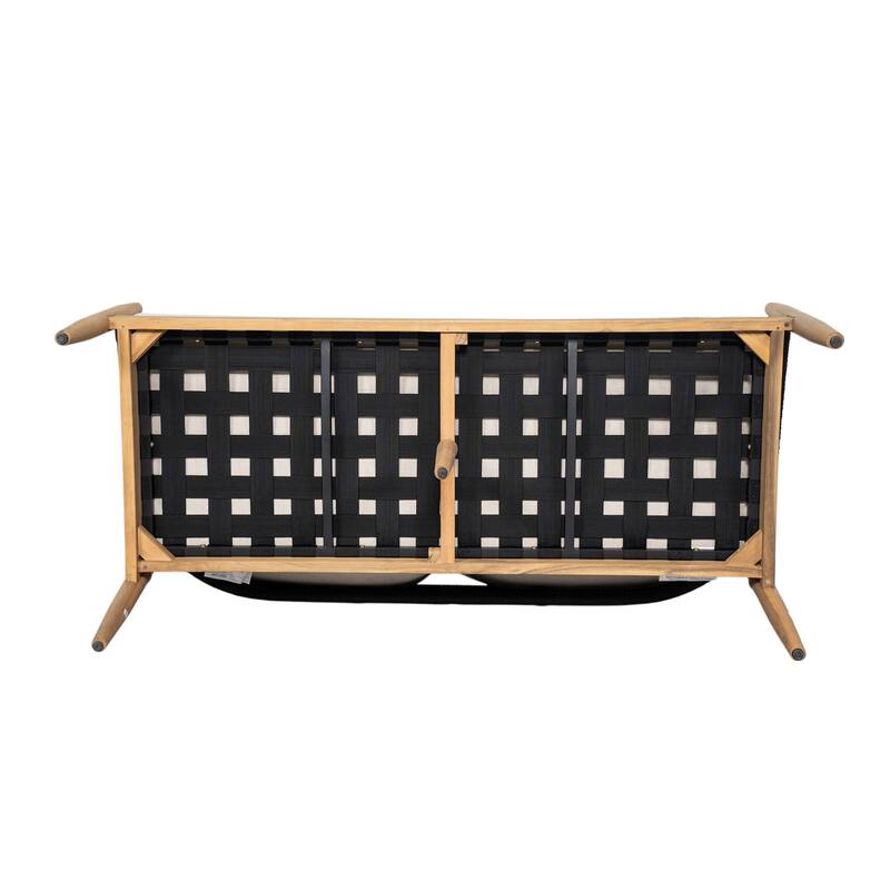 Roomfitters Verona Outdoor Acacia Wood Loveseat with Rope Detail