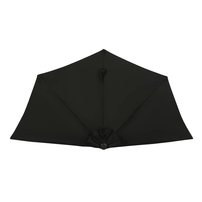 Island Umbrella Lanai 9-ft Half Umbrella With Polyester Canopy - Black