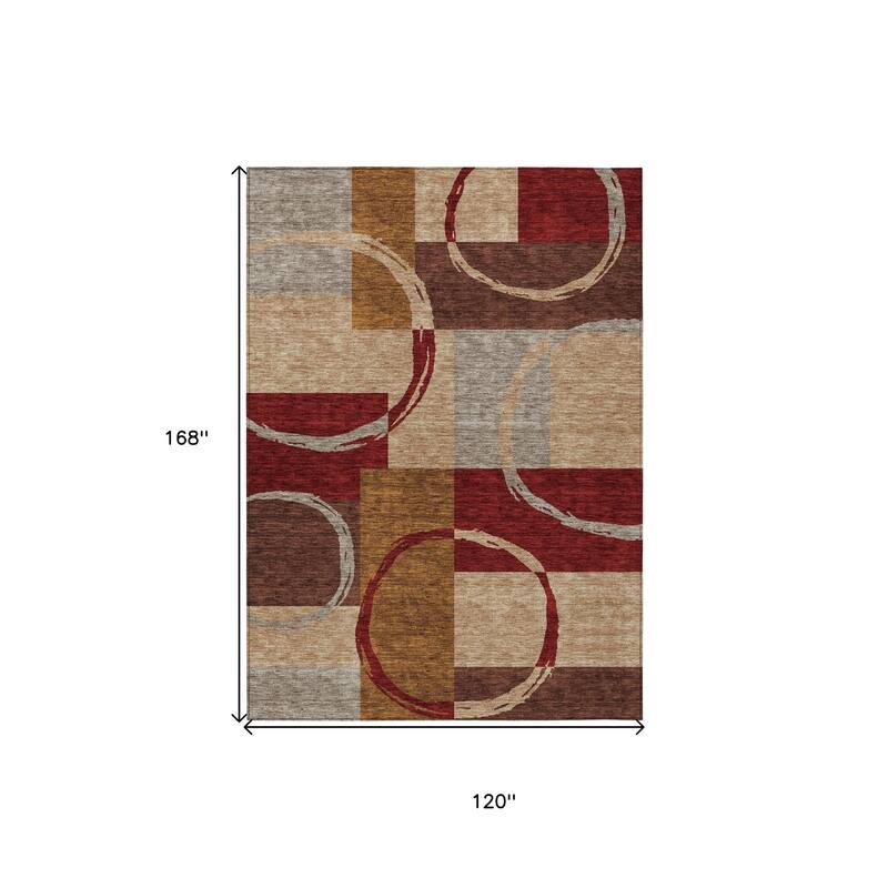 HomeRoots Geometric Modern Rectangle Outdoor Rug