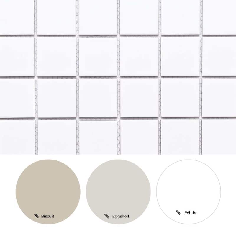 The Tile Life Cube 2x2 White Matte Porcelain Mosaic Floor, Wall & Backsplash Tile