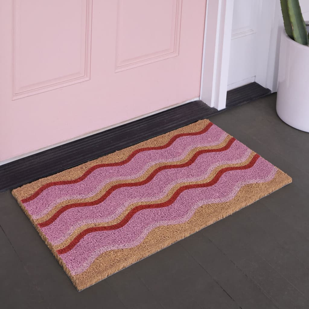 Squiggle Stripes Modern 18" x 30" Doormat - 18" x 30"