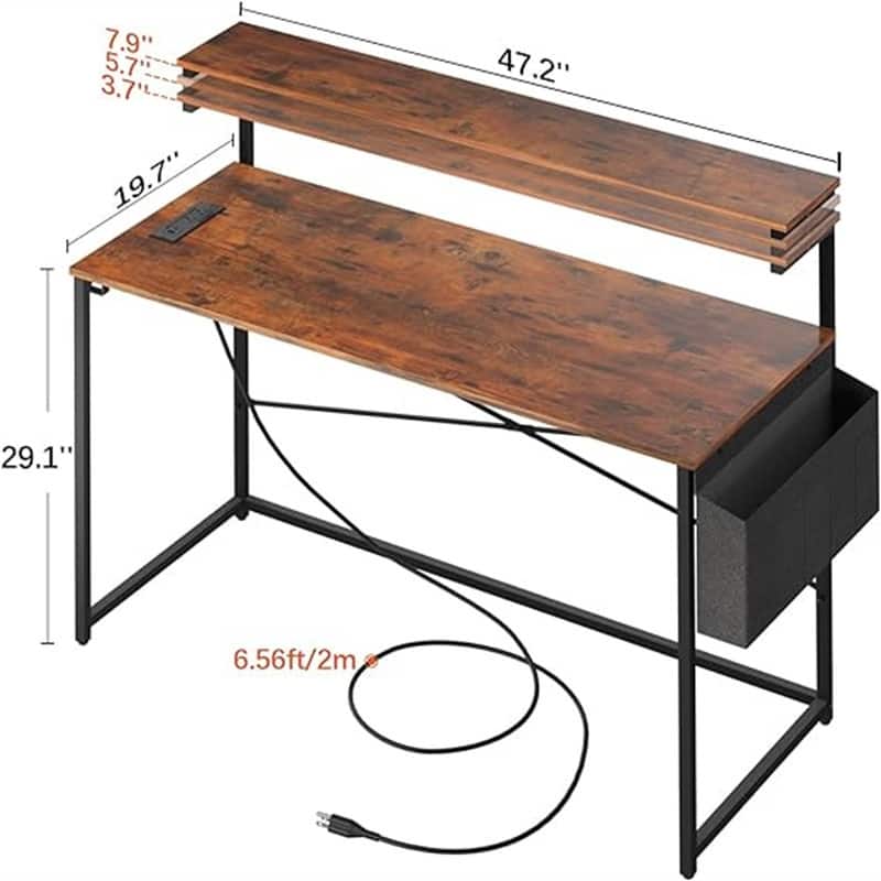 Computer Desk with Power Outlets Fast