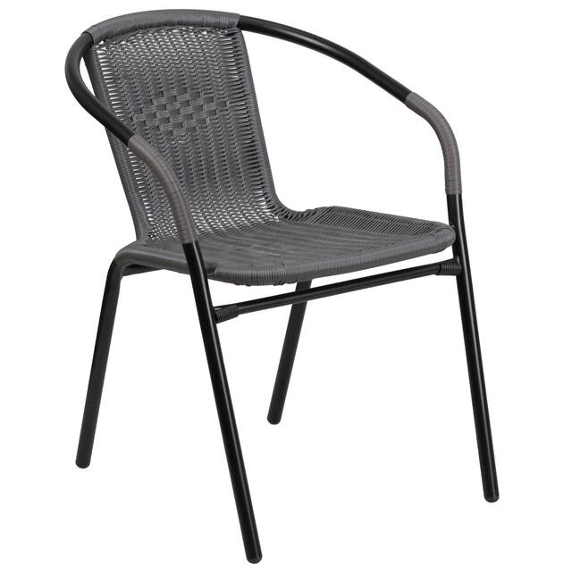 Powder-coated Aluminum/ Rattan Lightweight 5-piece Outdoor Dining Set