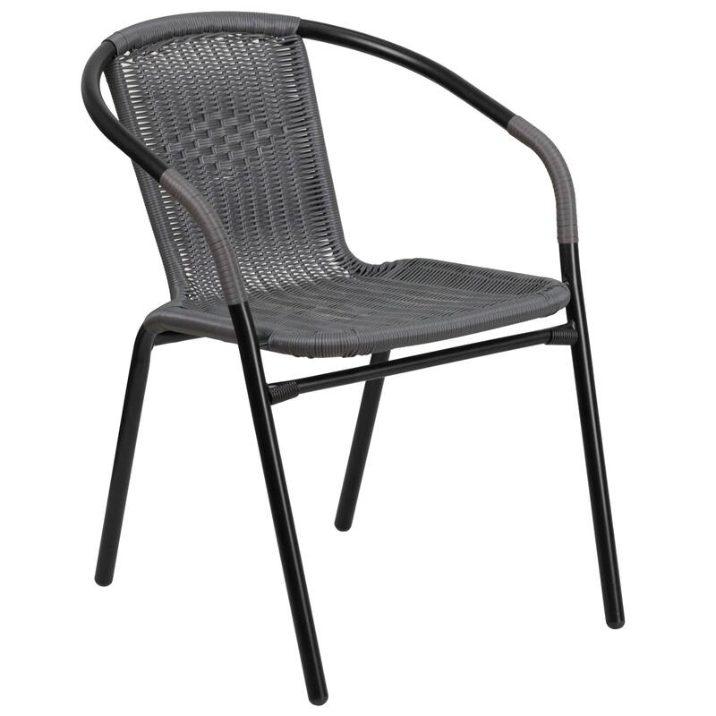 Powder-coated Aluminum/ Rattan Lightweight 5-piece Outdoor Dining Set