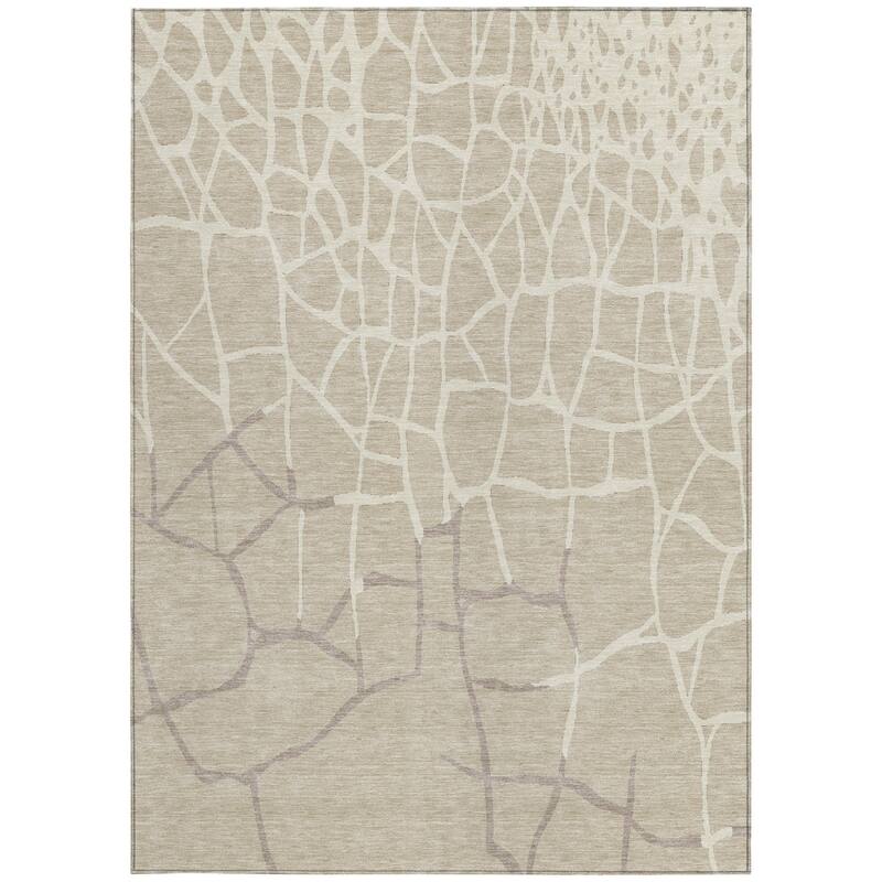 HomeRoots Abstract Transitional Rectangle Outdoor Rug