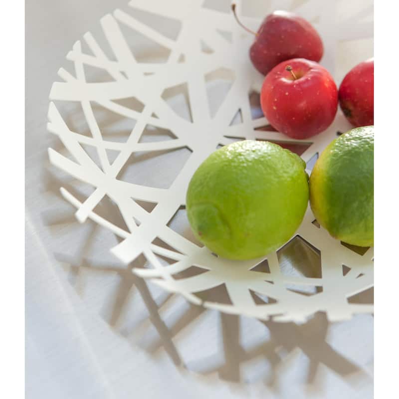Yamazaki Home Fruit Bowl, Steel - L 10.24 x W 10.24 x H 1.77 inches