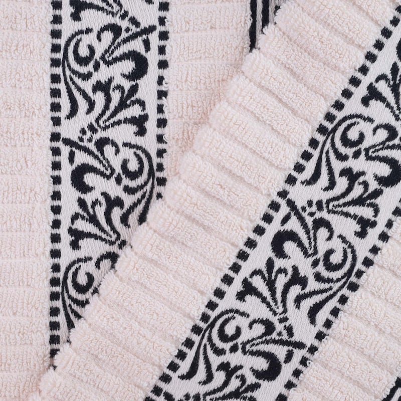 Superior Athens Cotton Floral Border Greek Key 3-Piece Towel Set
