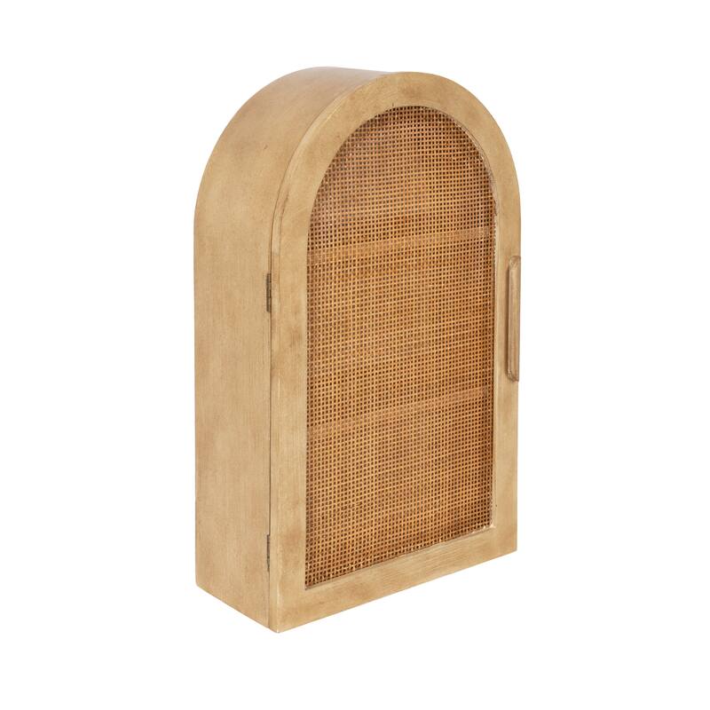 Kate and Laurel Ori Rattan Arch Wall Cabinet - 15x8x24 - 15x8x24 - Natural