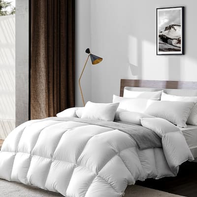 Highland Feather 600 Loft Summer/Warm Room Down Comforter Super Lightweight, Thin and Breathable 289TC Casing with Corner loops