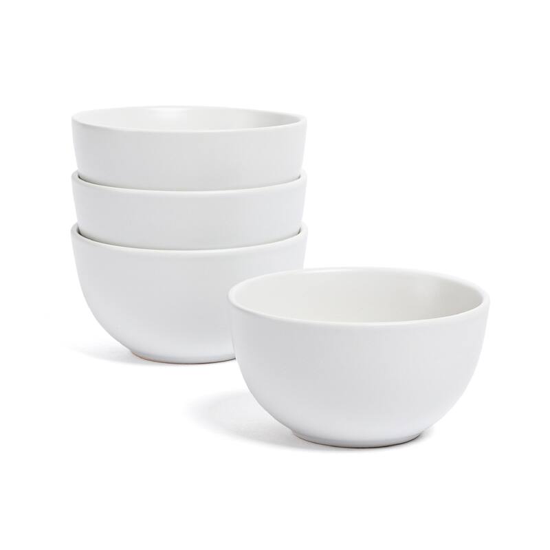 over&back Coupe 9oz Semi-Matte Stoneware Mini Bowls - White