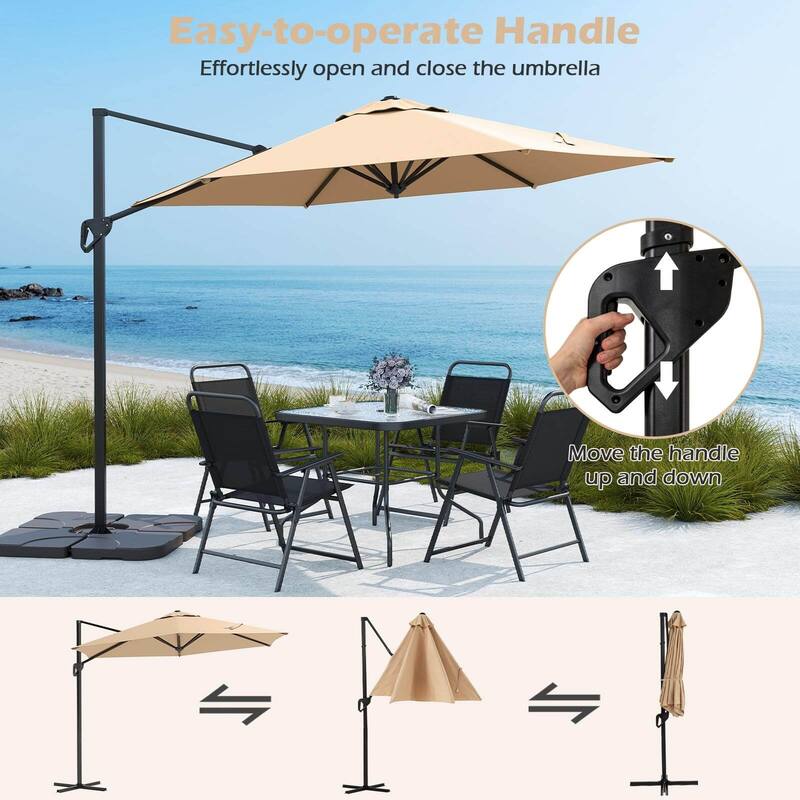 Costway 9 FT Cantilever Patio Umbrella Offset Hanging Umbrella with