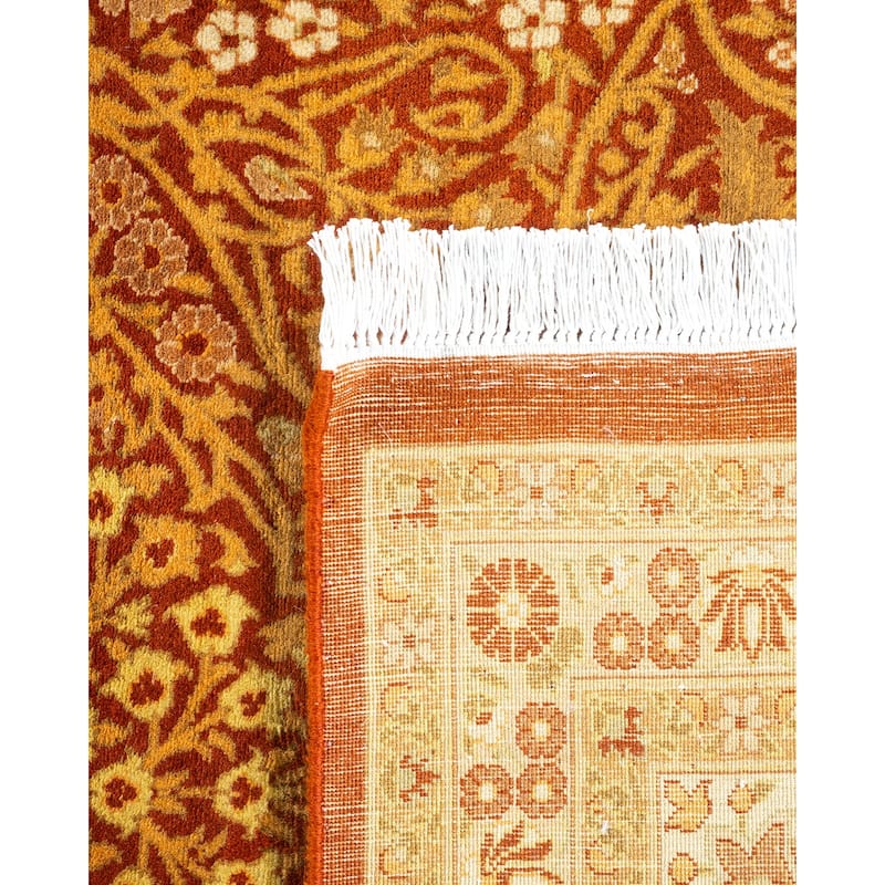 Overton Hand Knotted Wool Vintage Inspired Traditional Mogul Orange Area Rug - 12 x 15+