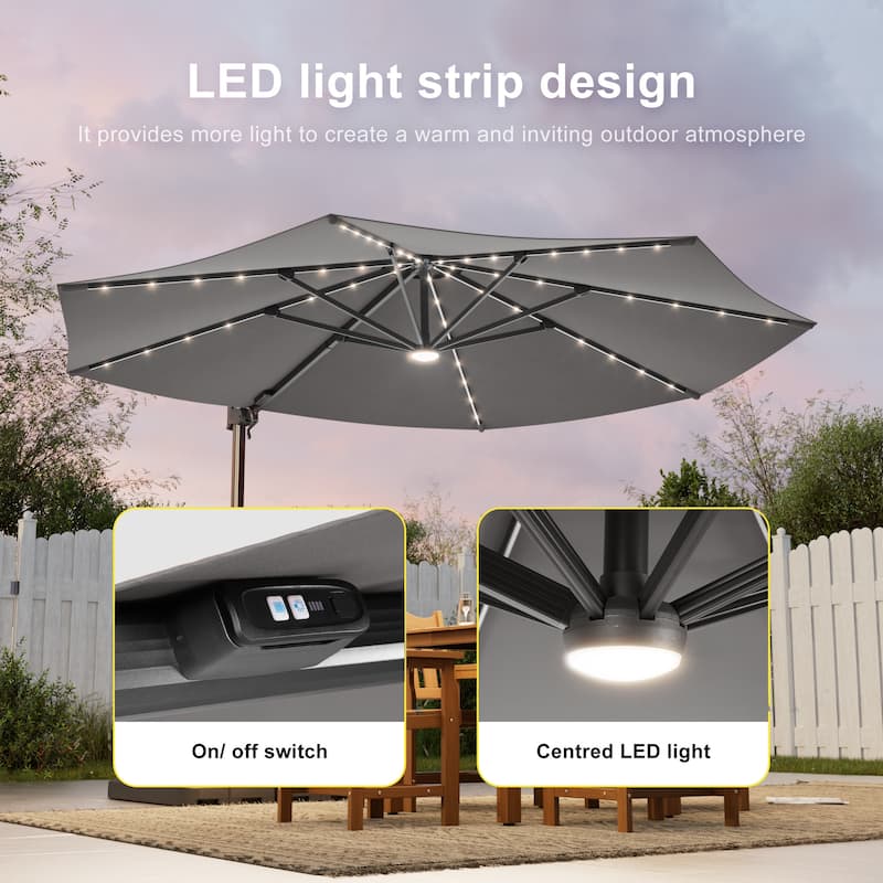 Outdoor 10FT LED Patio umbrella for Garden