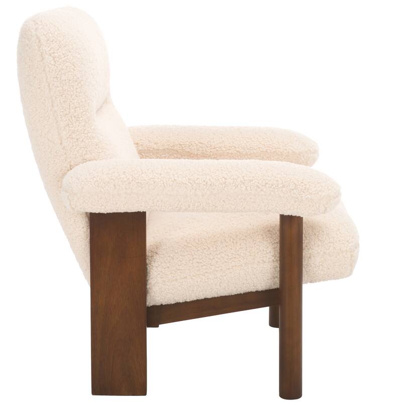 SAFAVIEH Sylvaine Solid Wood Accent Chair (Fully Assembled) - W33" x D30" x H33" - 33Wx30Dx33H