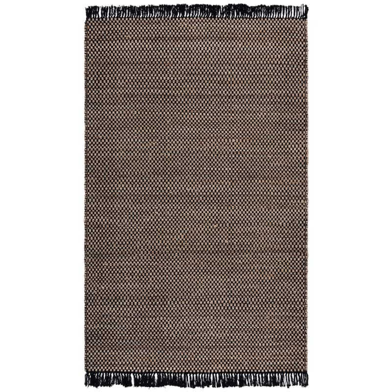 SAFAVIEH Handmade Montauk Hamide Cotton Rug - 4' x 6' - Natural/Black