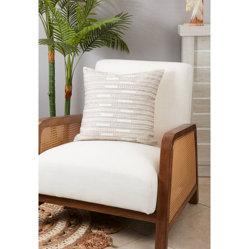 Handcrafted Hues Stitched Stripe Throw Pillow
