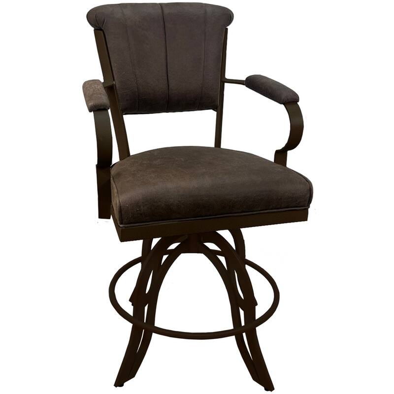 Miami Counter 26" or Bar 30" Metal Bar Stool on A Base - Northwest Whiskey - Brown - Counter Height