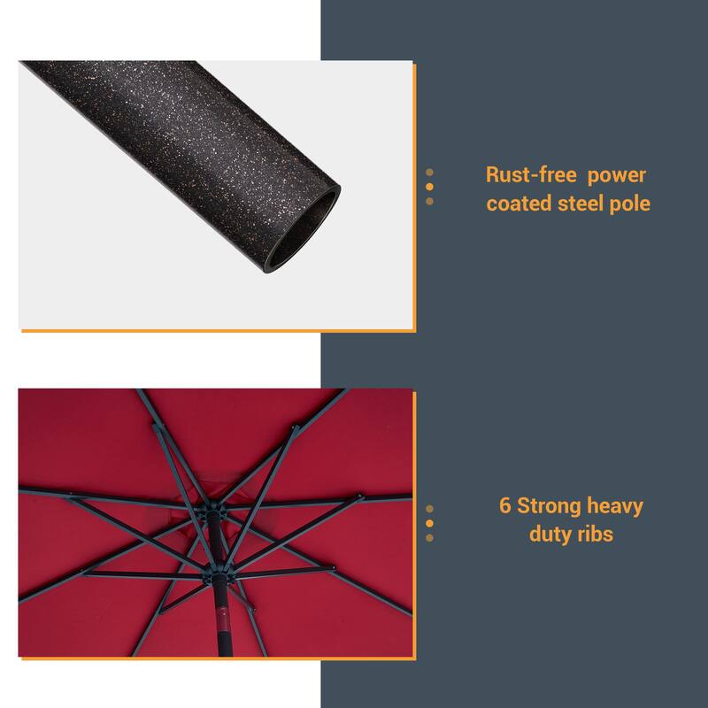 LIVOOSUN 9ft Patio Umbrella Outdoor Table Umbrella with Tilt and Crank