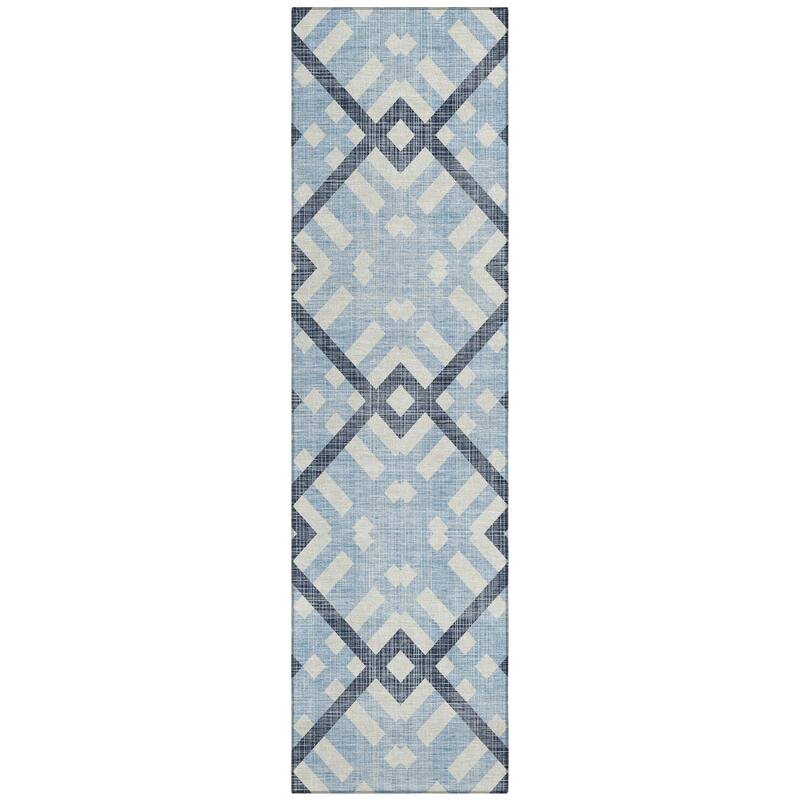 Machine Washable Indoor/ Outdoor Chantille Contemporary Trellis Rug