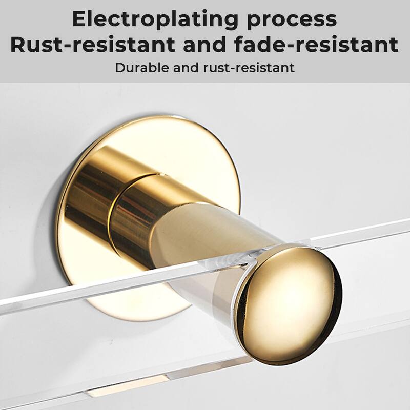 Modern Minimalist Gold Acrylic Towel Bar Towel Rack - Elegant Design For Bathroom & Kitchen - 0.98'' H X 19.68'' L X 2.75'' D