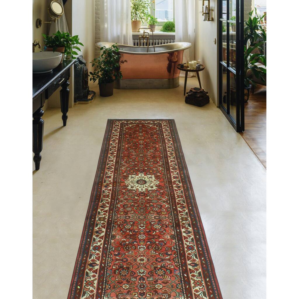 Fine Vintage Distressed Kawtar Rust/Ivory Runner - 2'11" x 10'2"