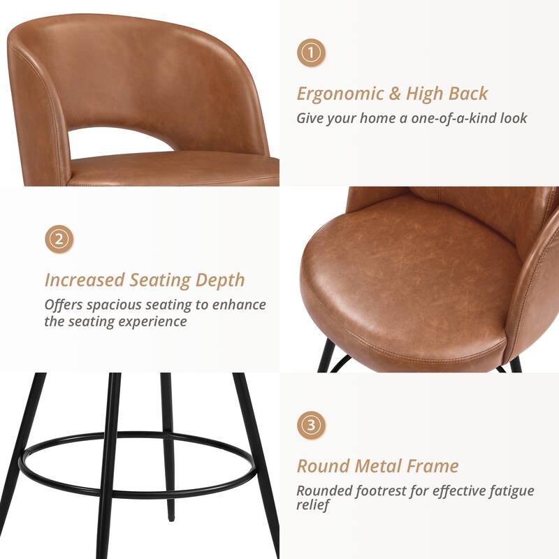 Swivel Bar Stools Set Of 2/3/4, Metal Bar Stools, Modern Upholstered Bar Stools For Kitchen Island - 20.3"W X 20.3"D X 39"H