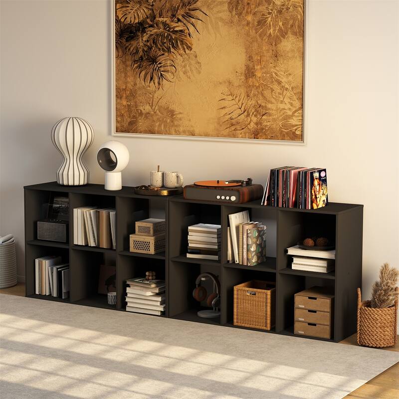 Cube Storage Organizer Shelf with Freestanding Bookshelf.