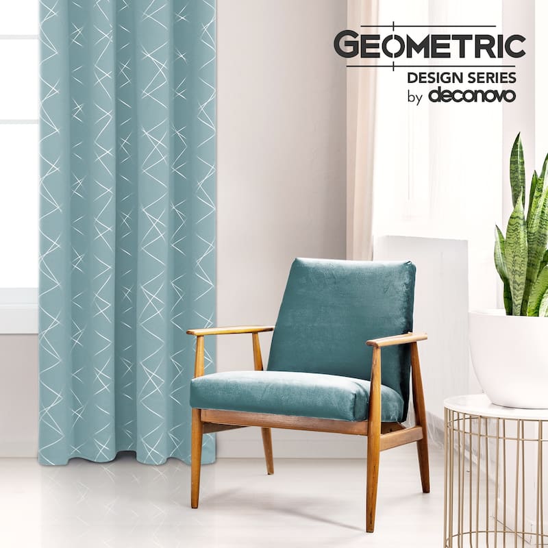 Deconovo 52 Inch Geometric Print Curtain Panel Pair(2 Panel)
