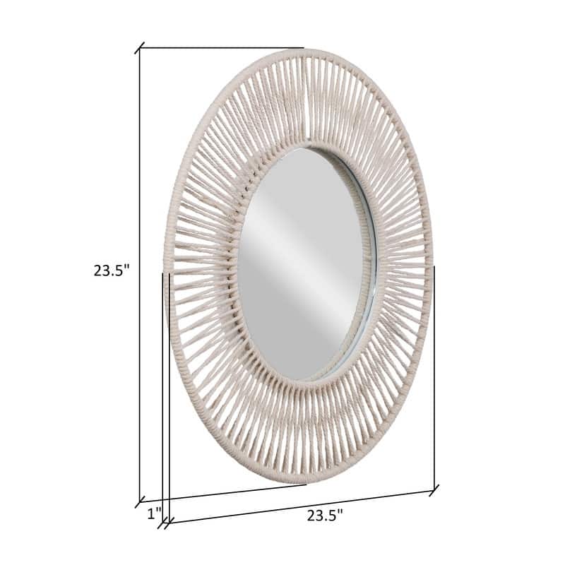Liliana Round Boho Wide Frame Wall Mirror - 23.5"H x 23.5"W x 1"D