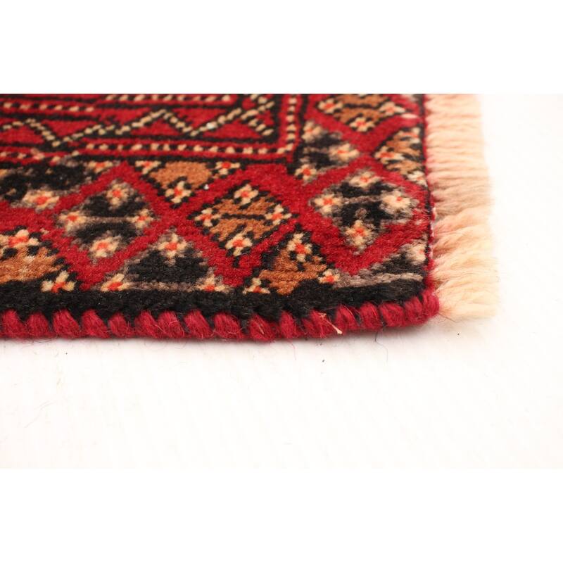 Hand-knotted Khal Mohammadi Red Wool Rug - 4'3" x 9'2" Runner/4'3 x 9'2